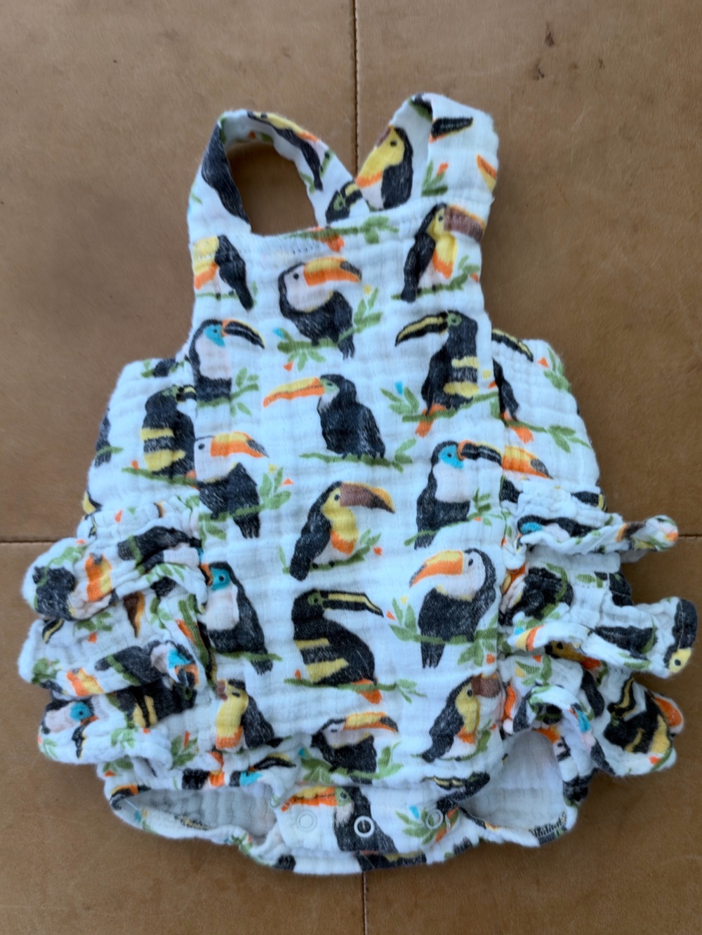 Angel Dear Organic Cotton Ruffle Romper 0-3M